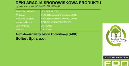 deklaracja środowiskowa EPD